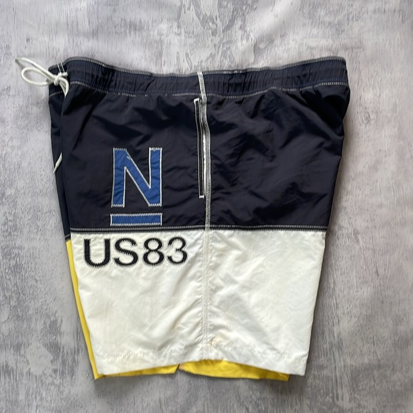 Nautica Yellow/Blue Colour Block NUS83 Shorts - Picture 8 of 9